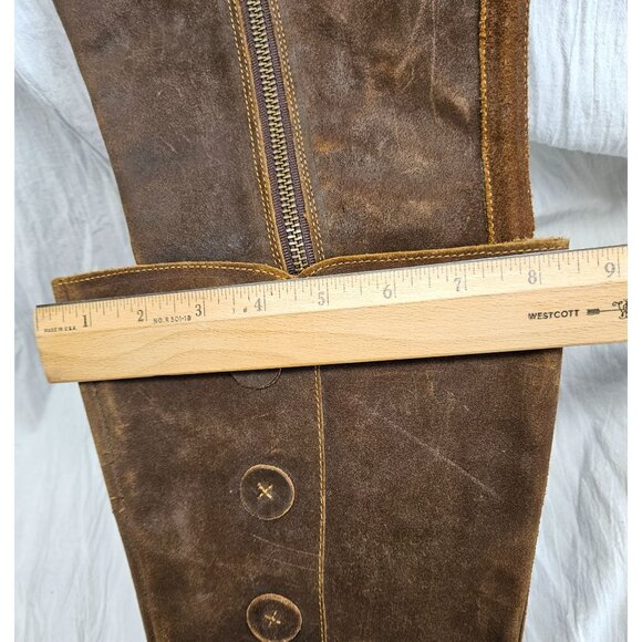 Born Torrey Brown Distressed Leather Knee-High Boots Buttons Women’s Size 11 - Picture 11 of 11